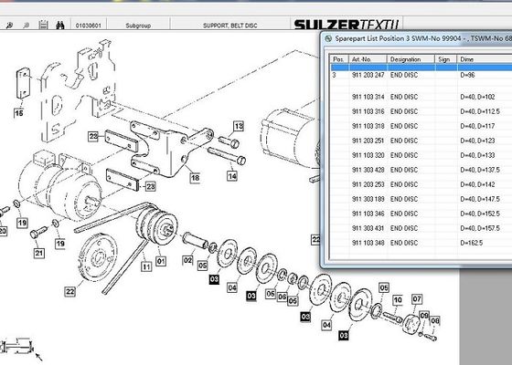 Μέρη ISO9001 υφαίνοντας μηχανών Sulzer δίσκων ζωνών δίσκων τελών