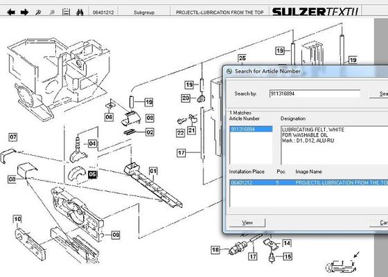 911816089 μέρη υφαίνοντας μηχανών Sulzer που λαδώνουν την αισθητή κατοικία με αισθητός